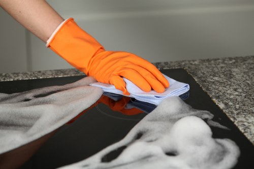 Person using a screen reader to access Cleaners Belsizepark information