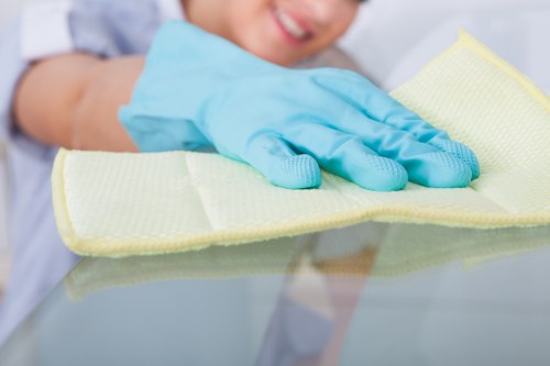 Professional cleaner preparing a guest-ready Airbnb in Belsizepark