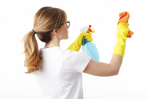 Local cleaning team maintaining shared commercial spaces in Belsizepark