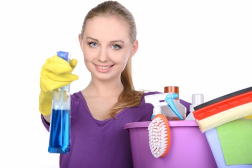 Local cleaning team preparing a property in Belsizepark for new occupants