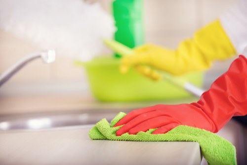 Careful cleaning of a wool rug in a local property